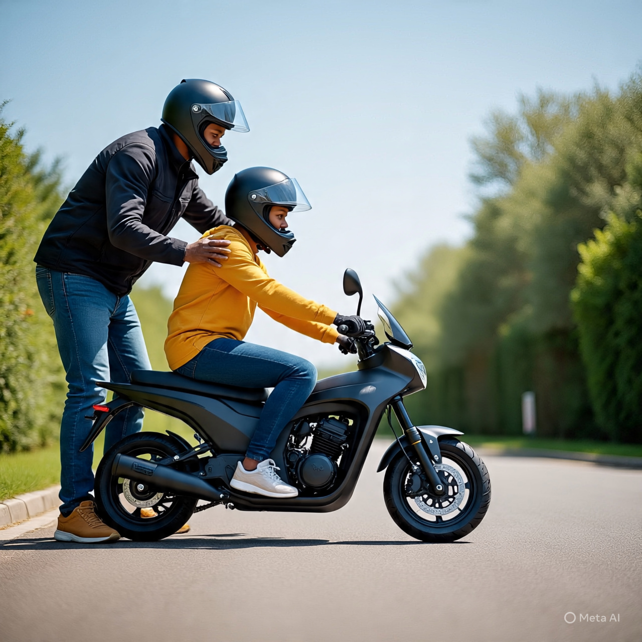 A person riding an e-bike through city traffic in Accra.