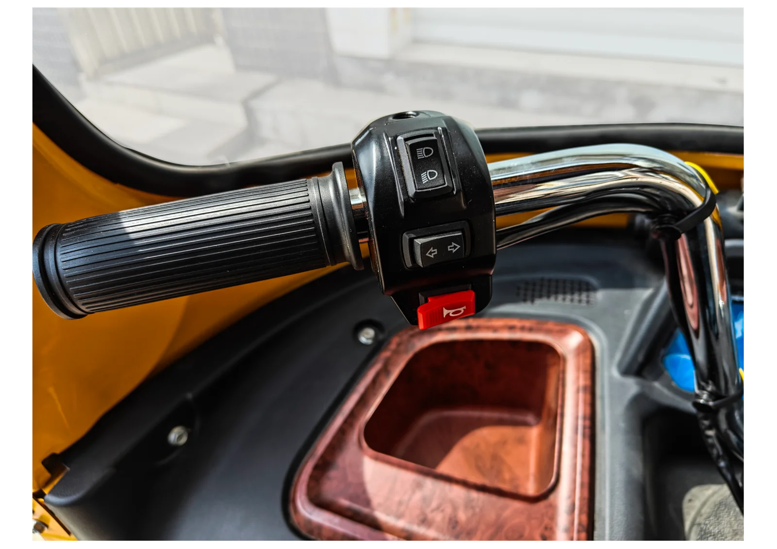 Close-up of the control